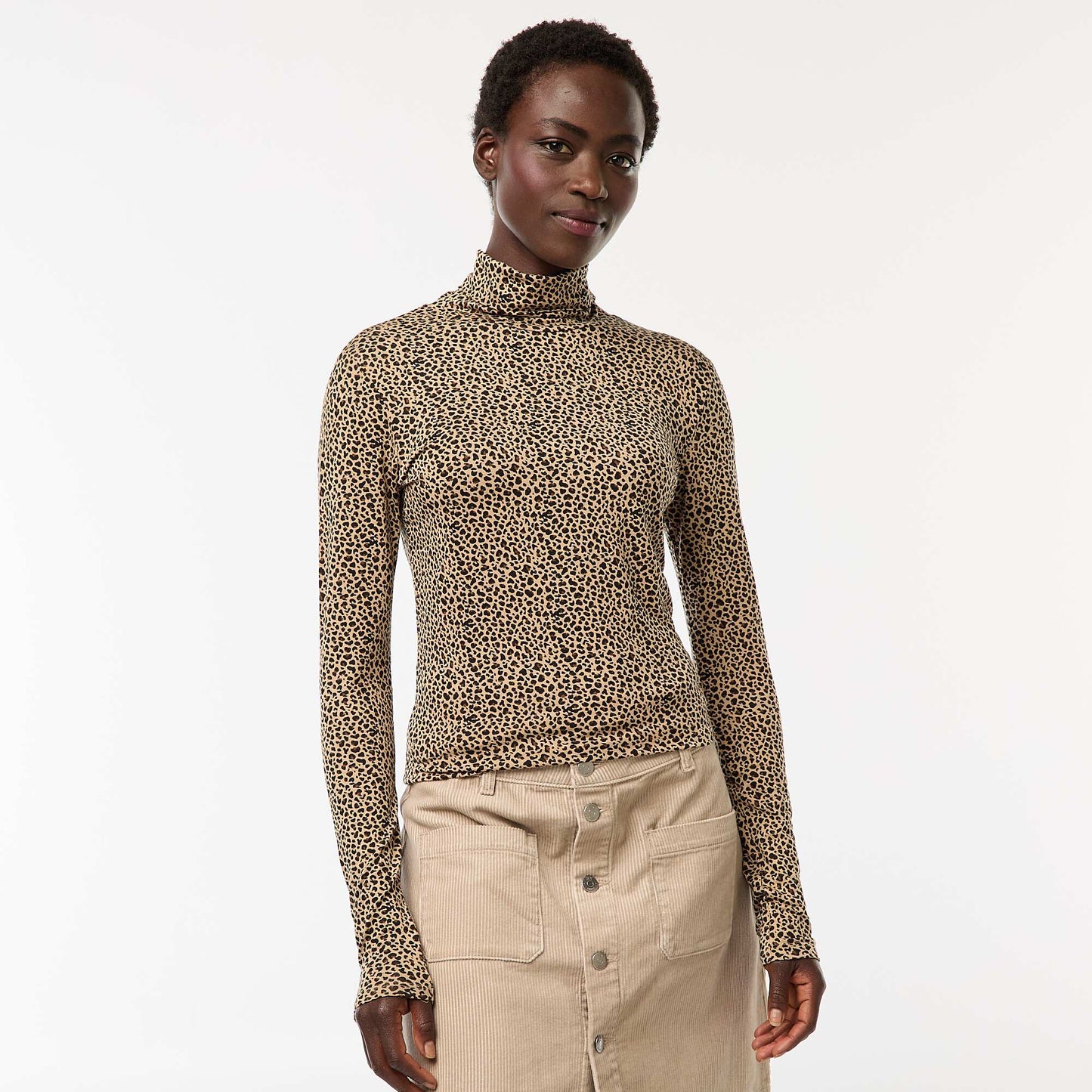 Sous-pull à col roulé et manches longues BEIGE
