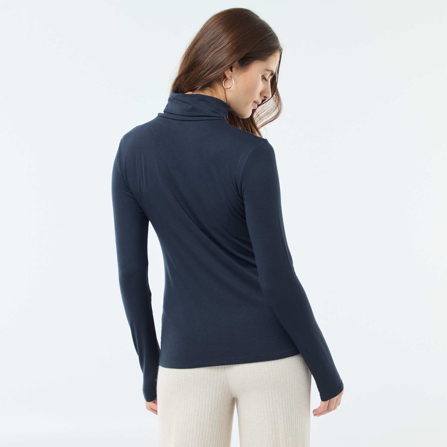 Sous-pull à col roulé et manches longues BLEU