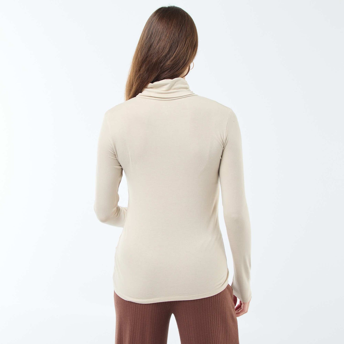 Sous-pull à col roulé et manches longues BEIGE