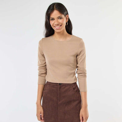T-shirt à manches longues BEIGE