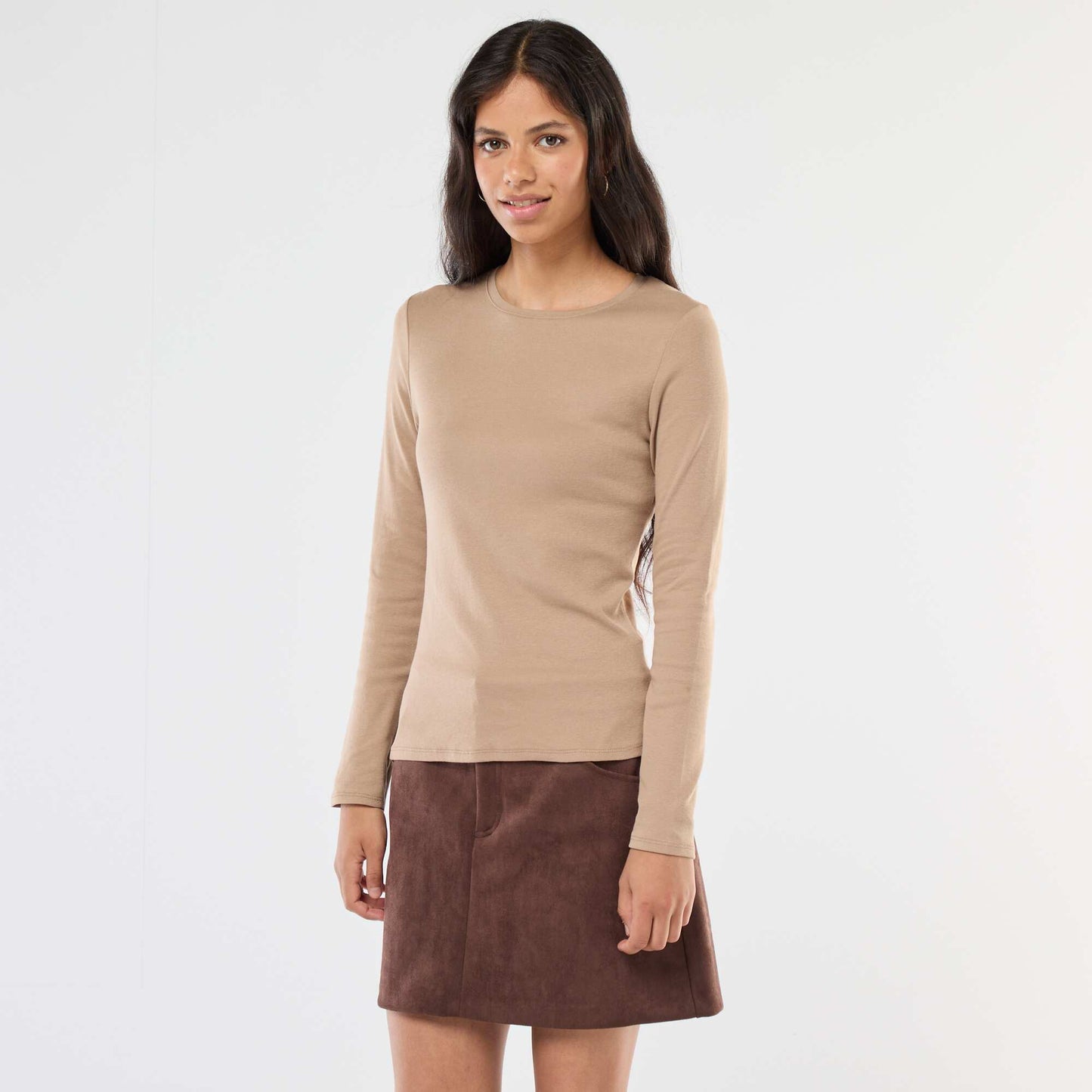 T-shirt à manches longues BEIGE