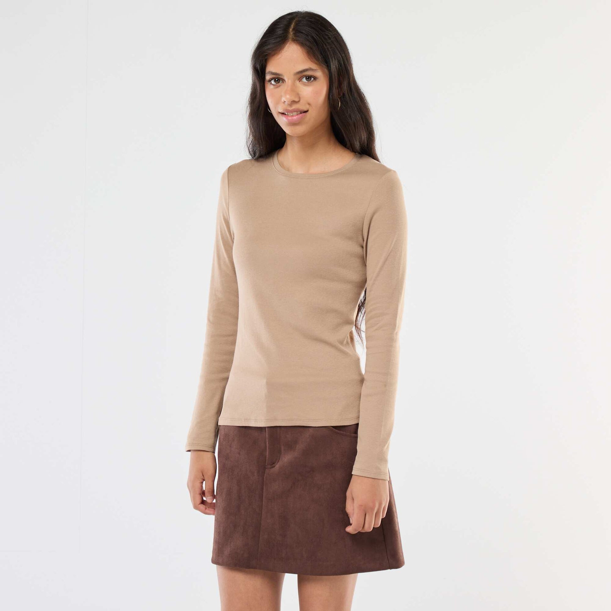 T-shirt à manches longues BEIGE