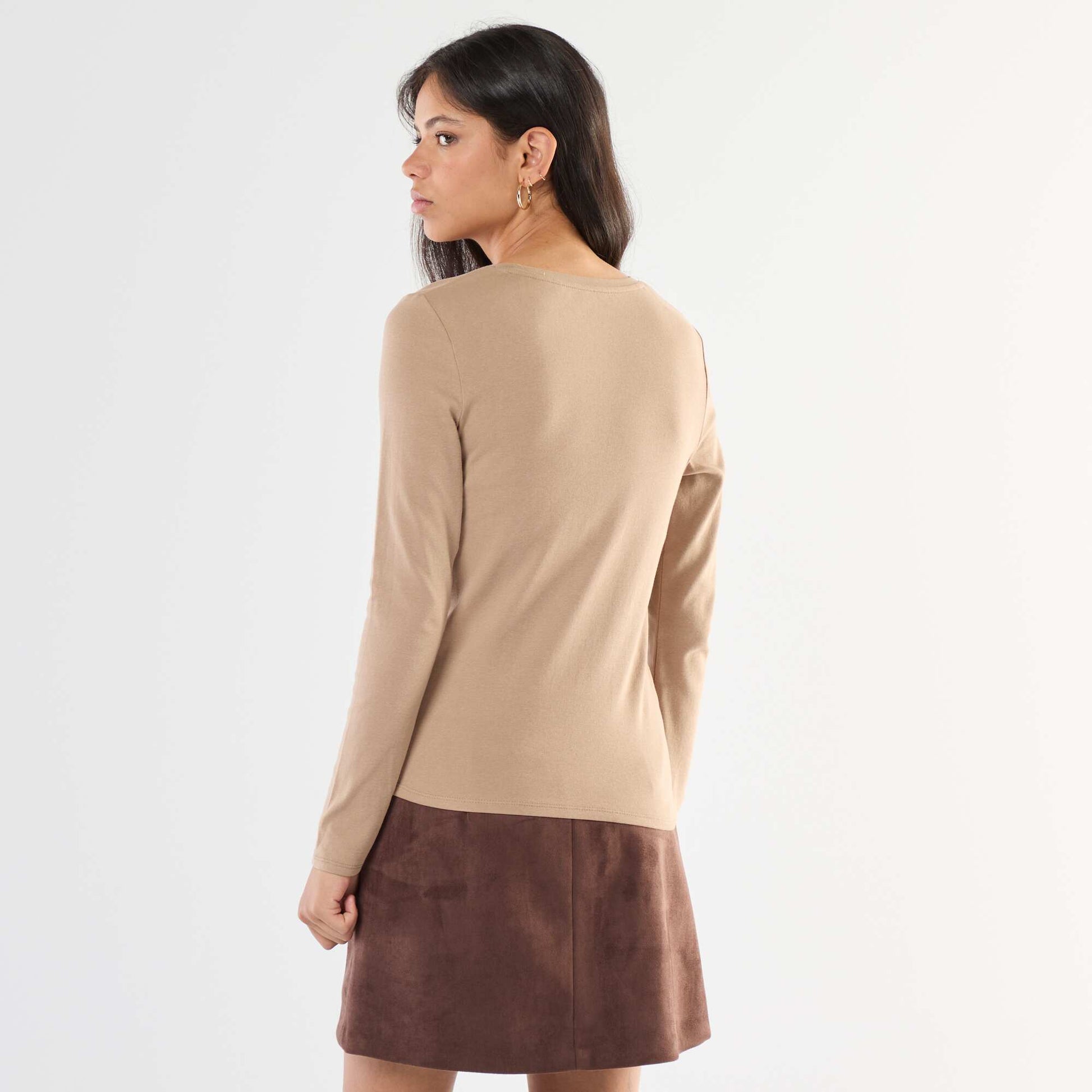 T-shirt à manches longues BEIGE