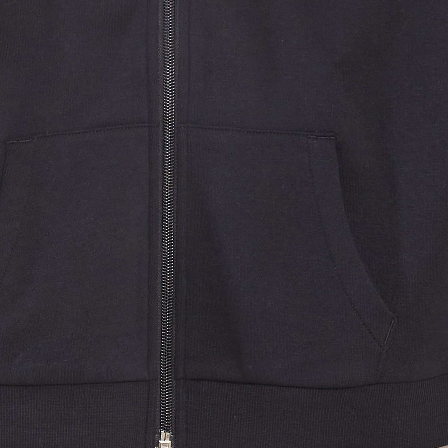 Sweat uni zippé à capuche NOIR