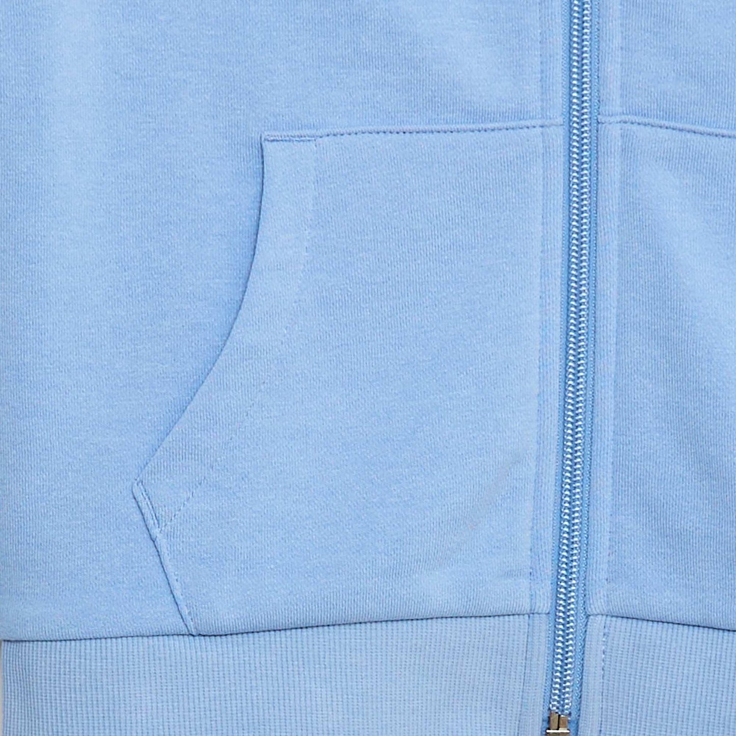 Sweat uni zippé à capuche BLEU