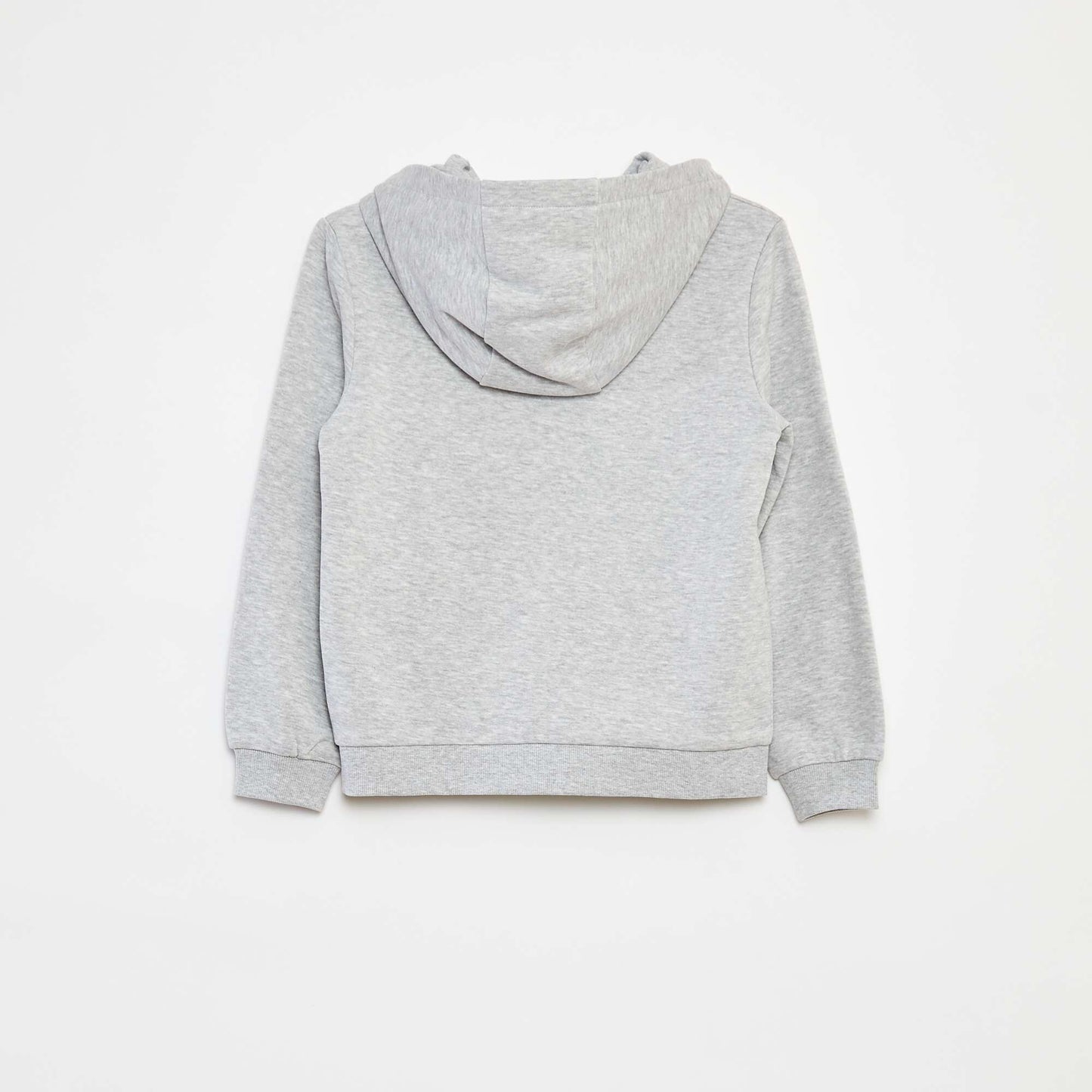 Sweat uni zippé à capuche GRIS