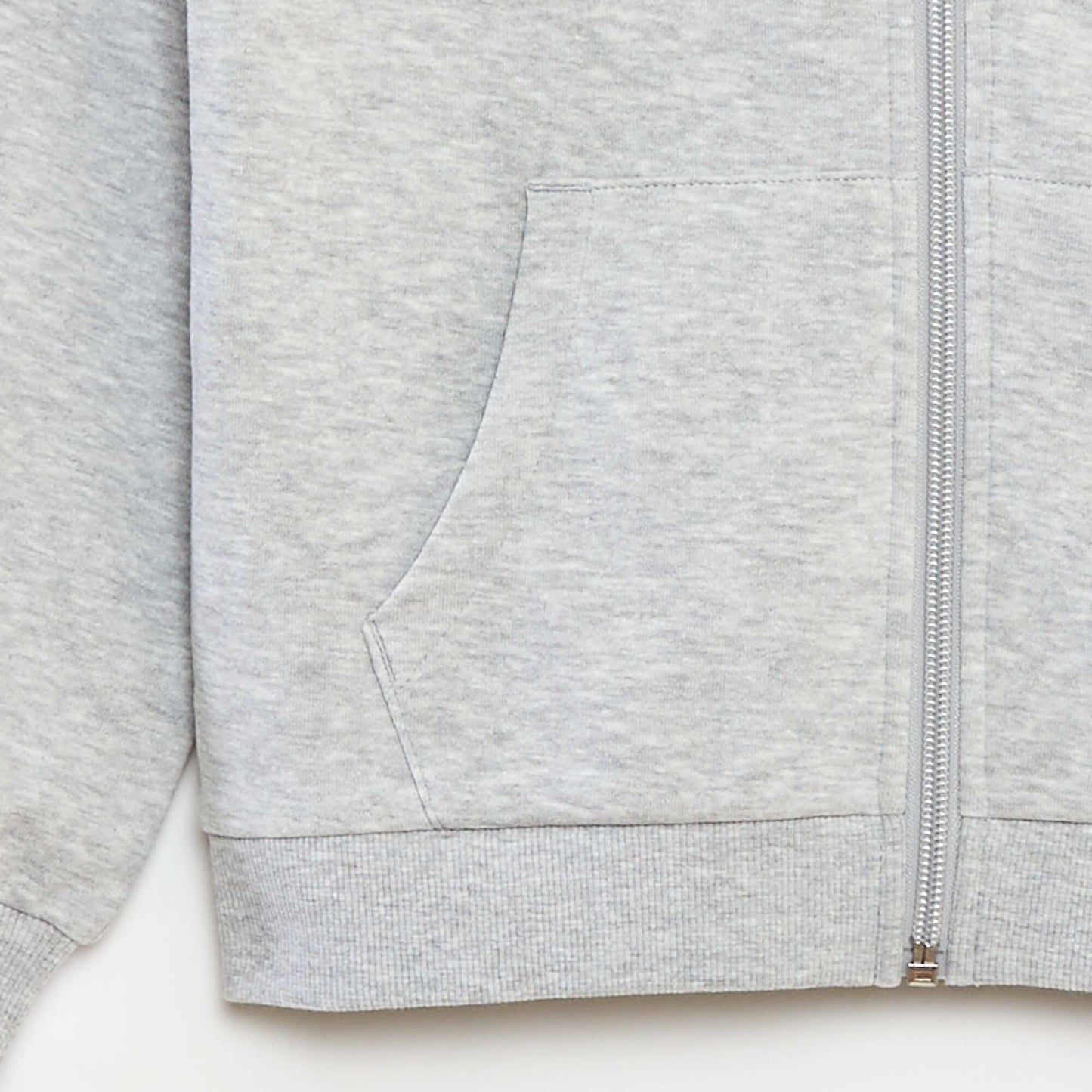 Sweat uni zippé à capuche GRIS