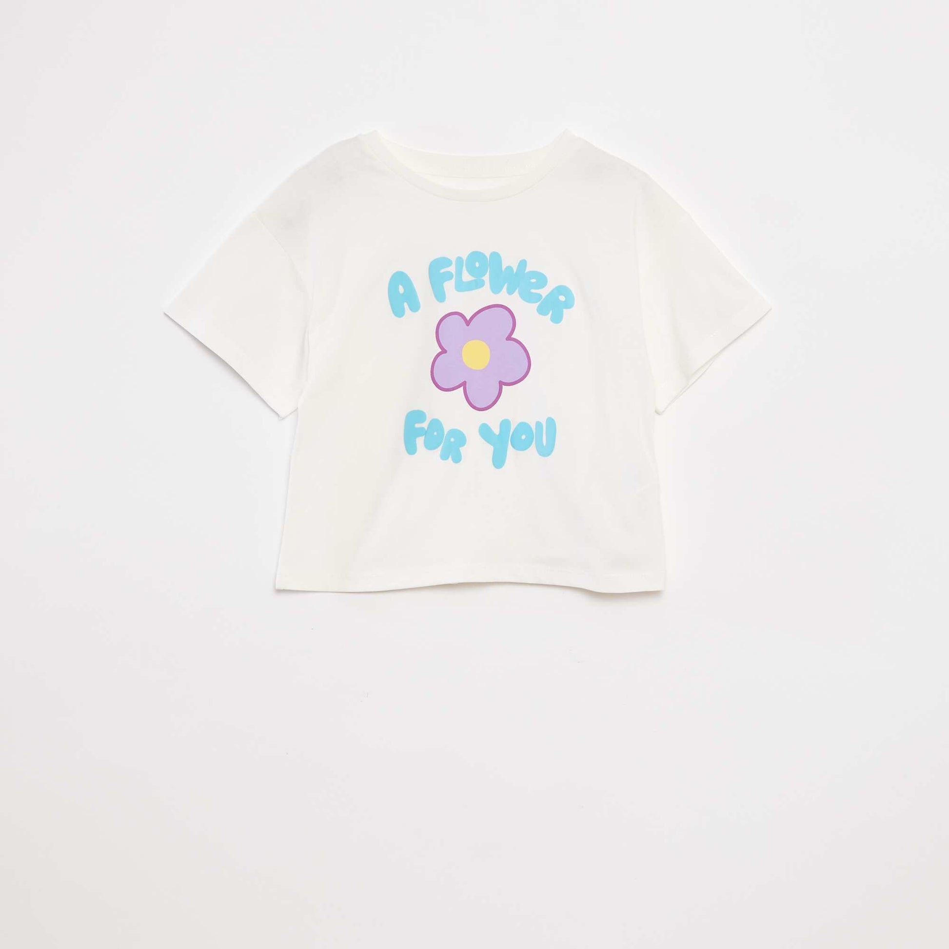 T-shirt imprimé en relief BLANC