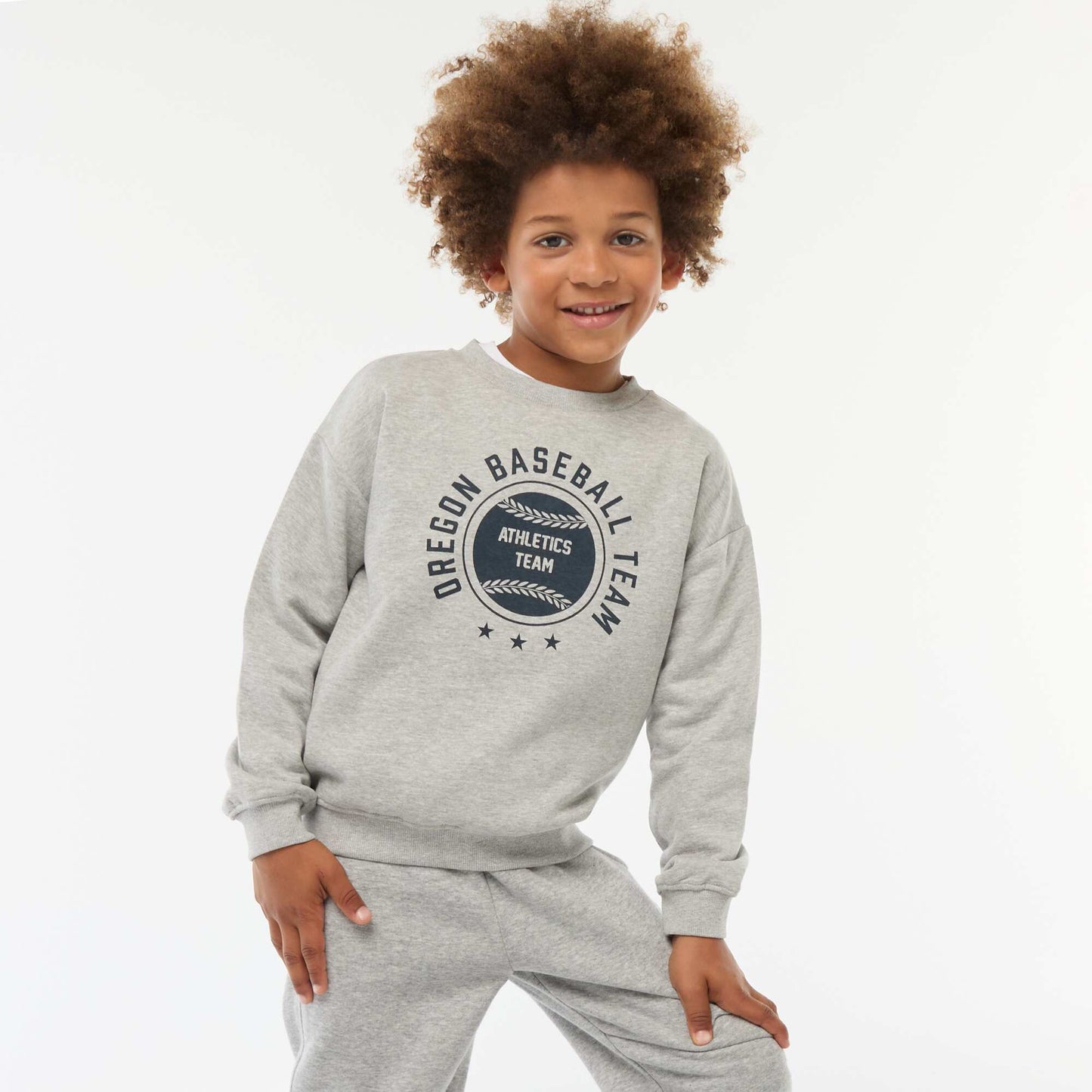 Sweat loose avec imprimé GRIS