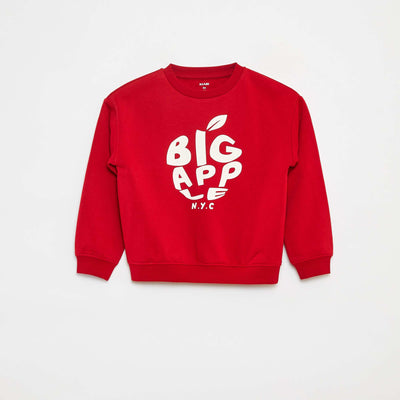 Sweat loose avec imprimé ROUGE