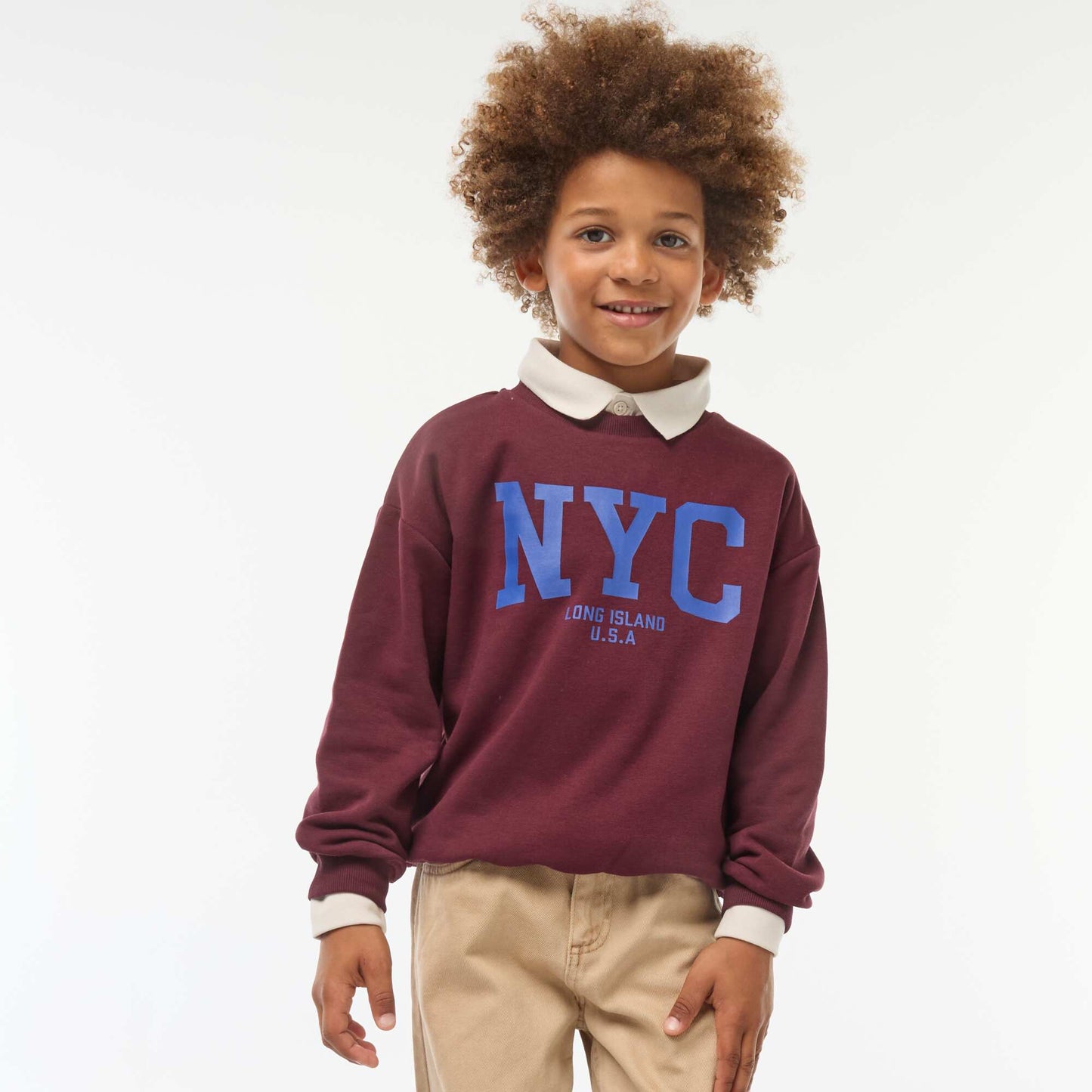 Sweat loose avec imprimé MARRON