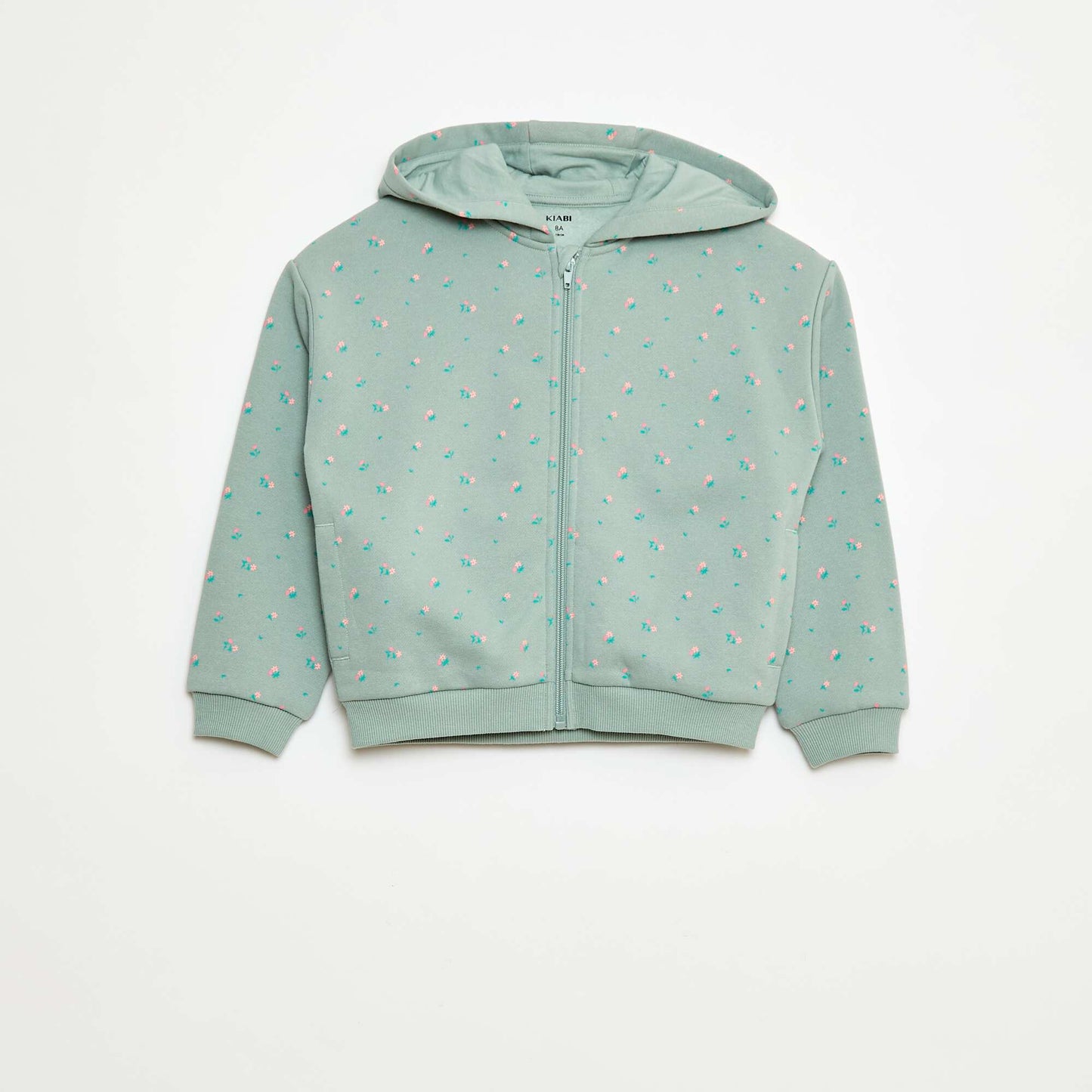 Sweat zippé à capuche avec imprimé BLEU
