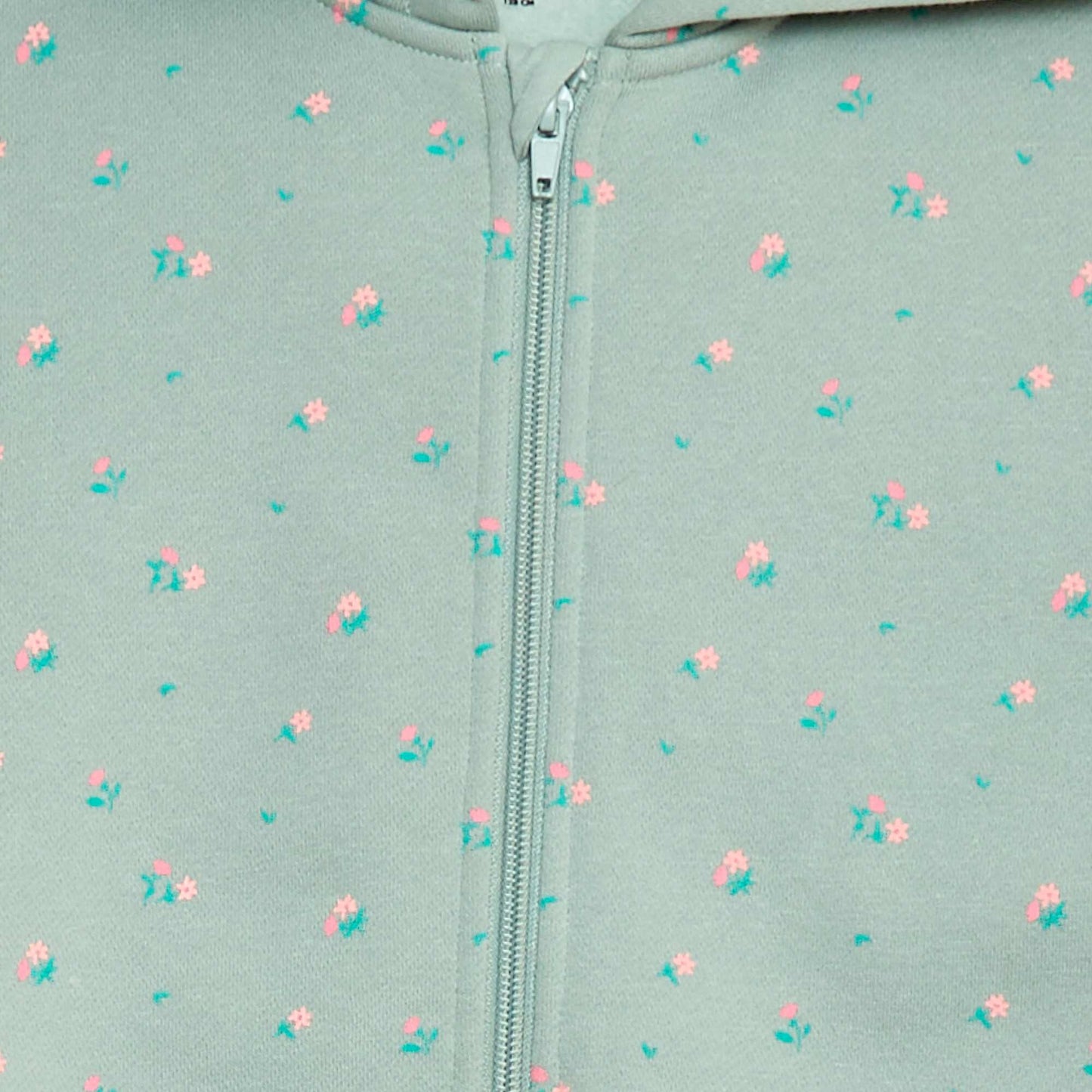 Sweat zippé à capuche avec imprimé BLEU