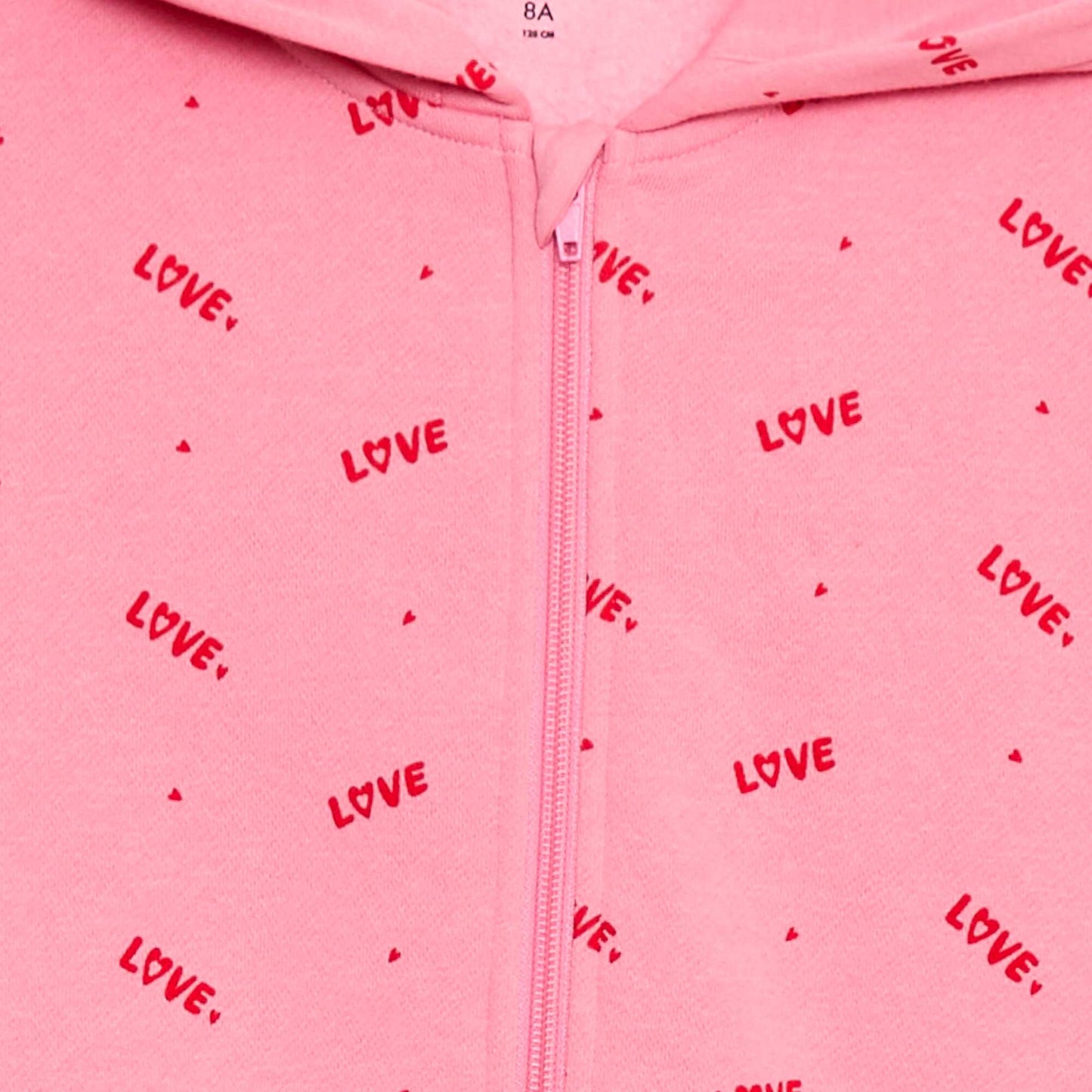 Sweat zippé à capuche avec imprimé ROSE