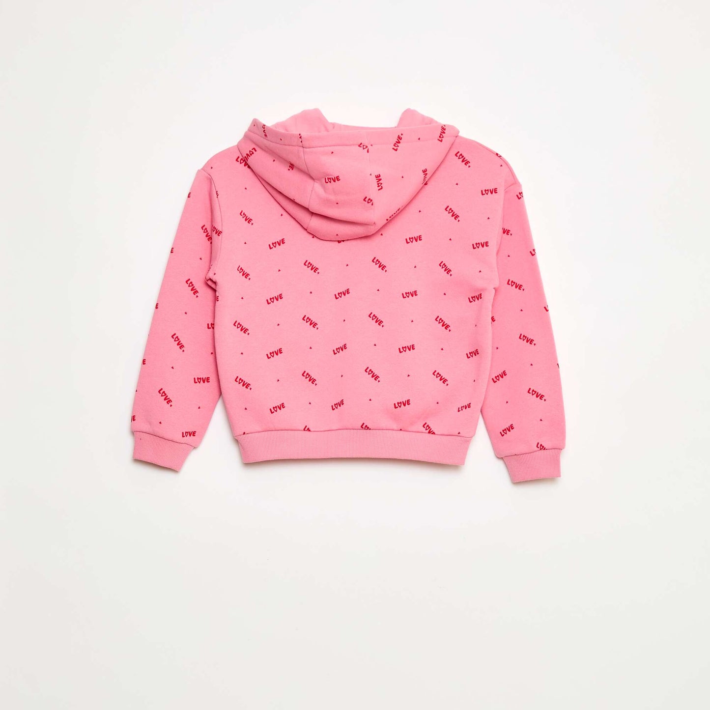 Sweat zippé à capuche avec imprimé ROSE