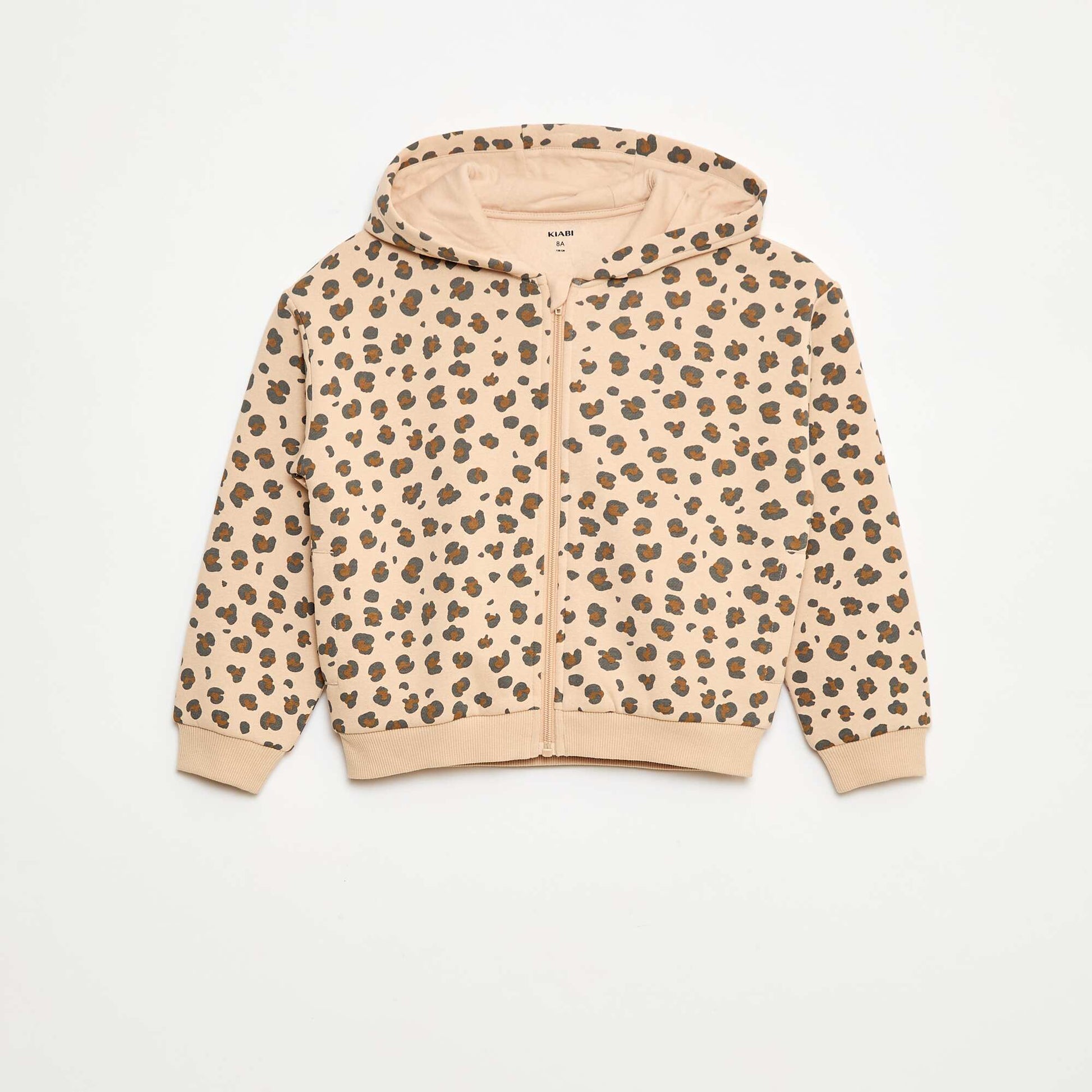 Sweat zippé à capuche avec imprimé LéOPARD