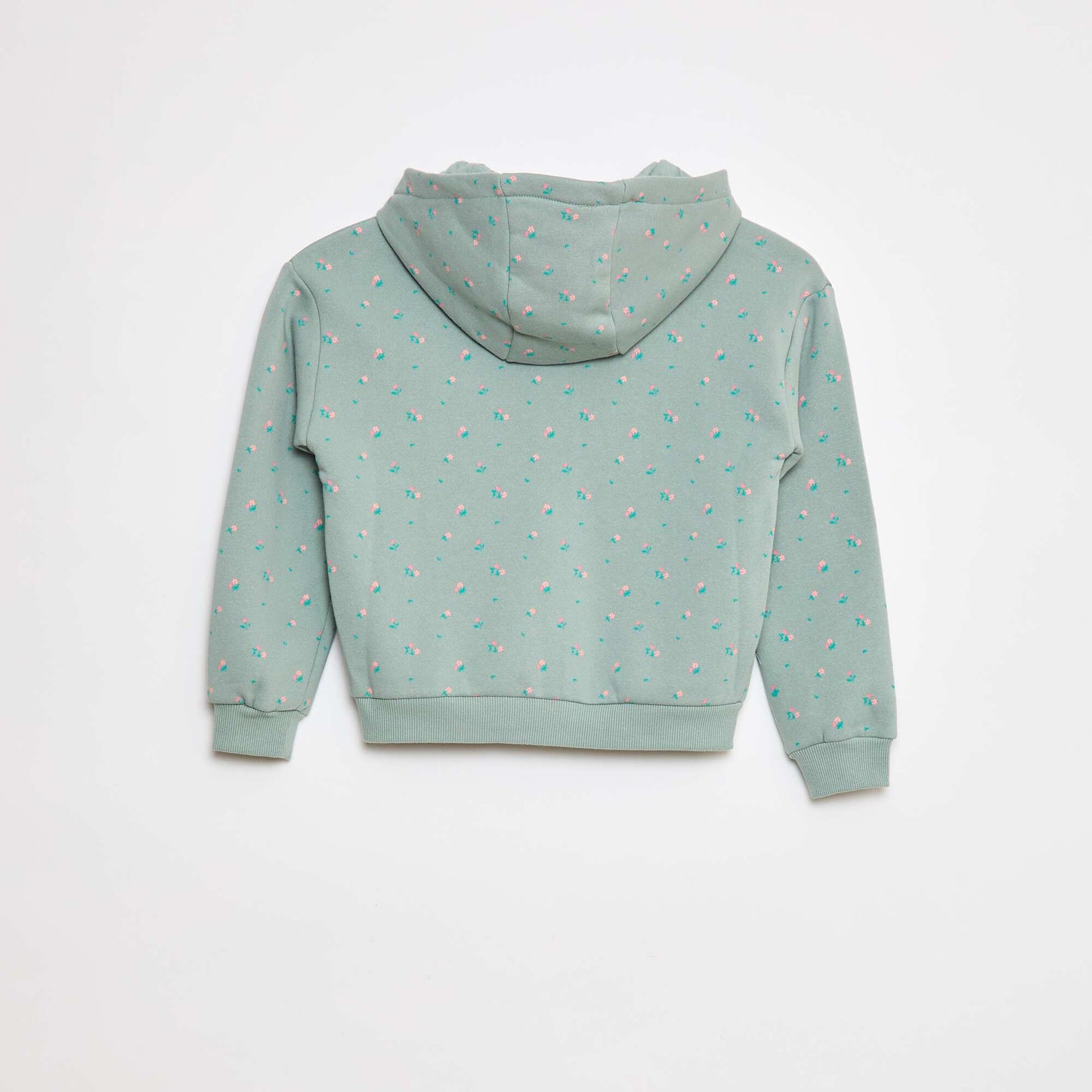 Sweat zippé à capuche avec imprimé BLEU