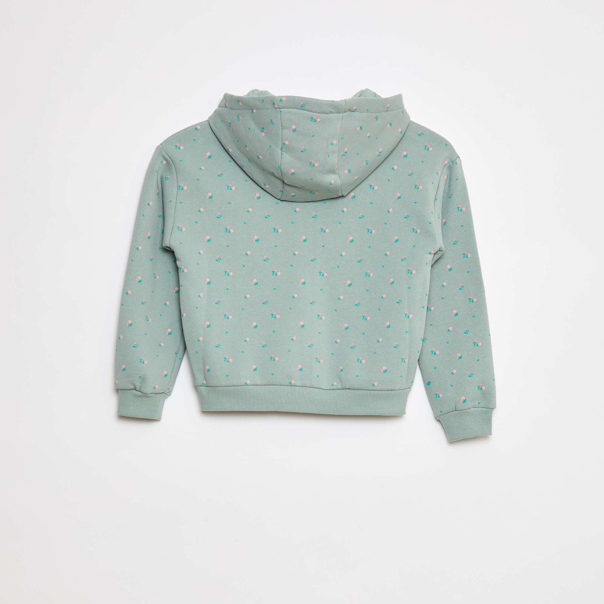 Sweat zippé à capuche avec imprimé BLEU