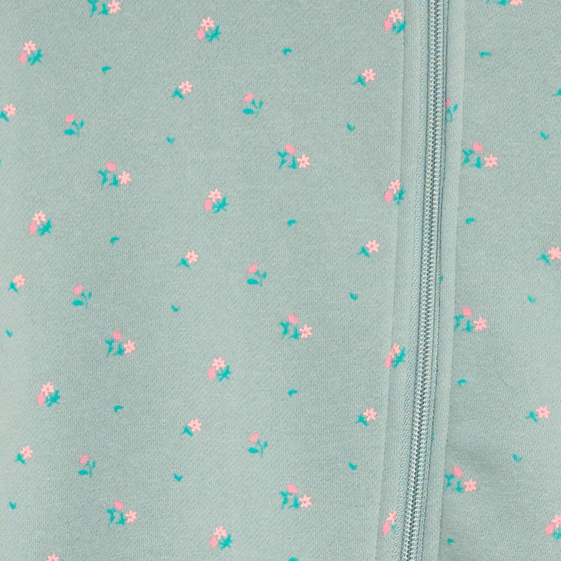 Sweat zippé à capuche avec imprimé BLEU