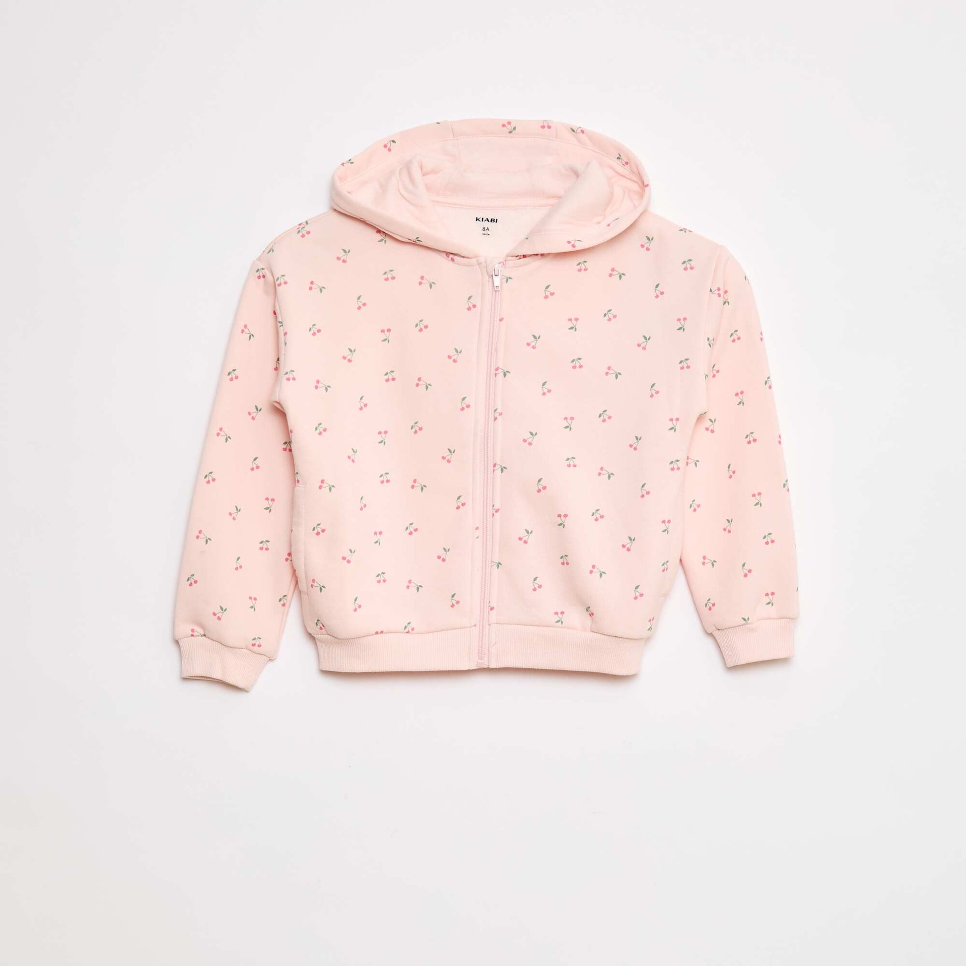 Sweat zippé à capuche avec imprimé ROSE
