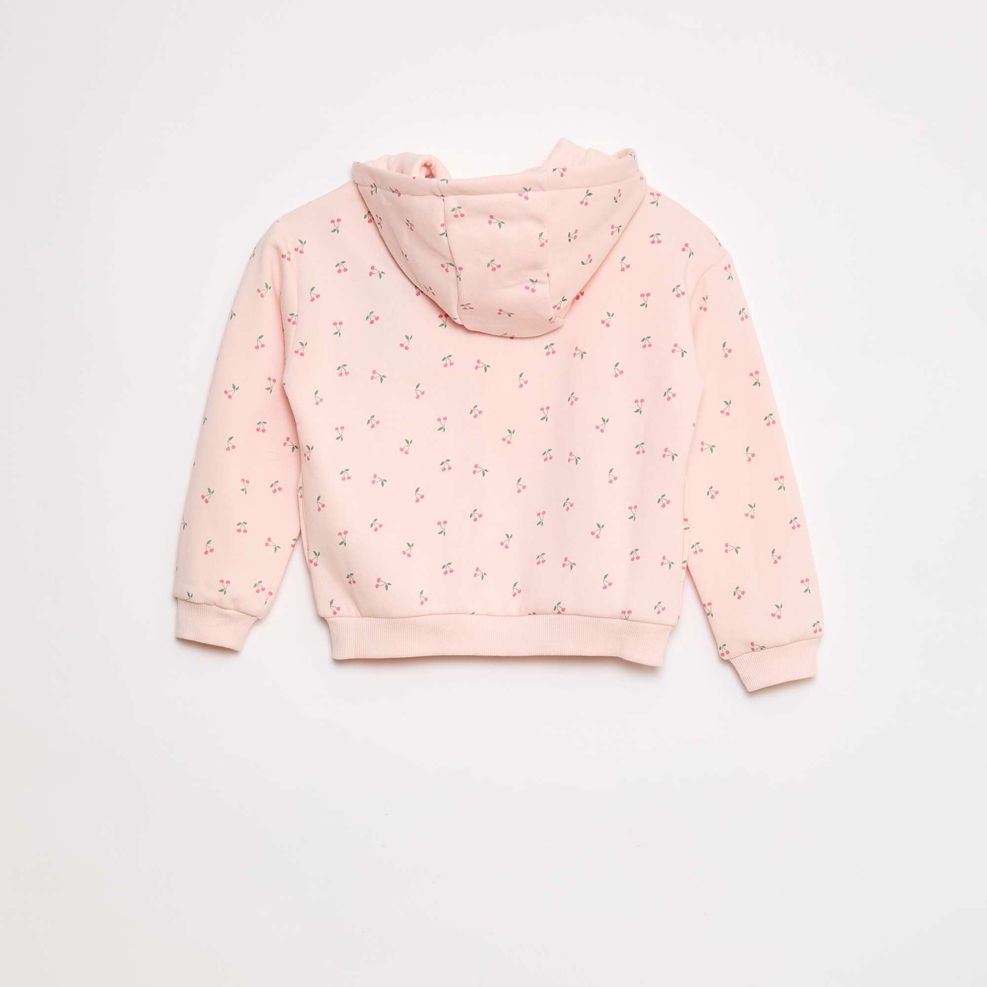 Sweat zippé à capuche avec imprimé ROSE