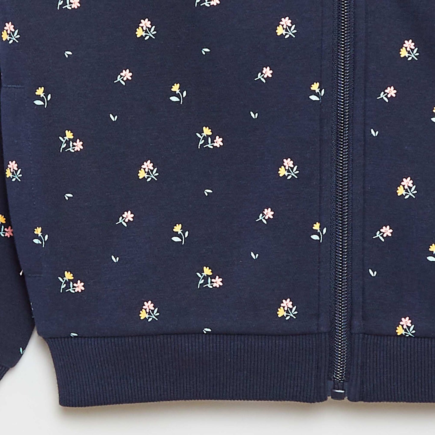 Sweat zippé à capuche avec imprimé BLEU
