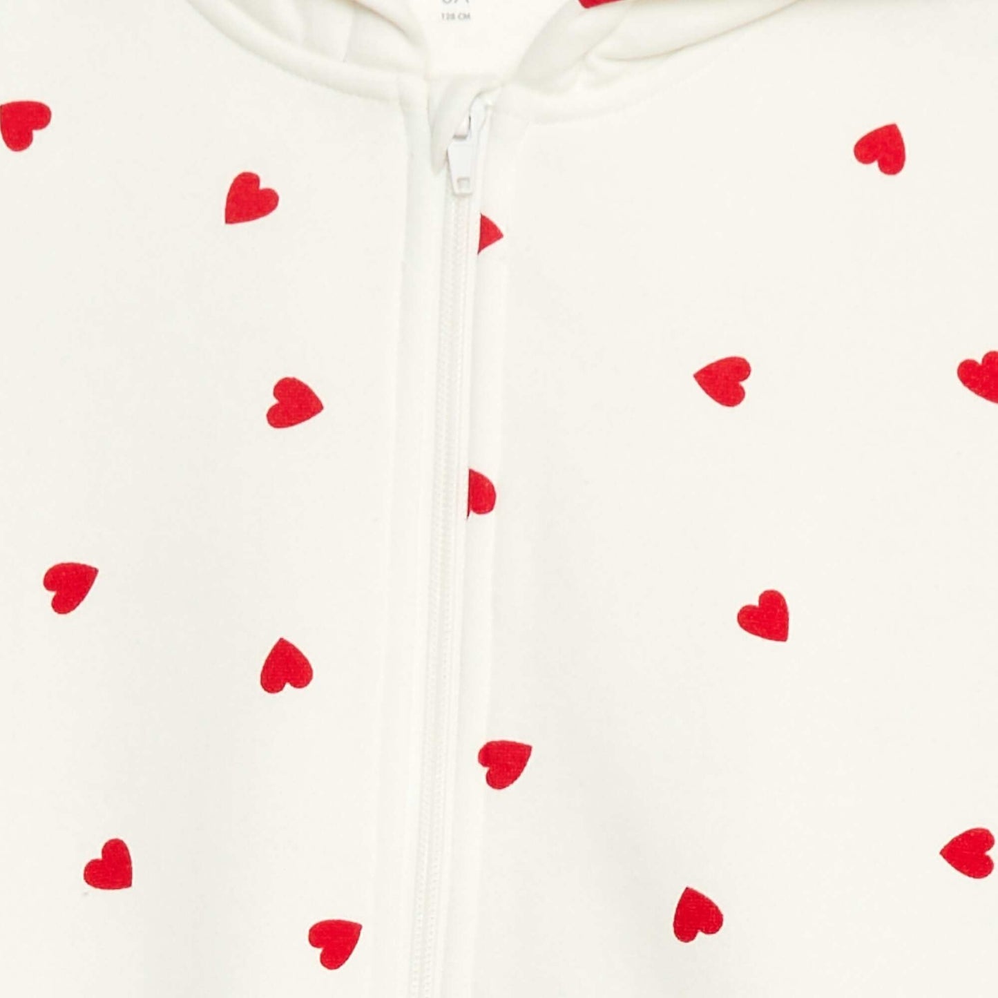 Sweat zippé à capuche avec imprimé BLANC