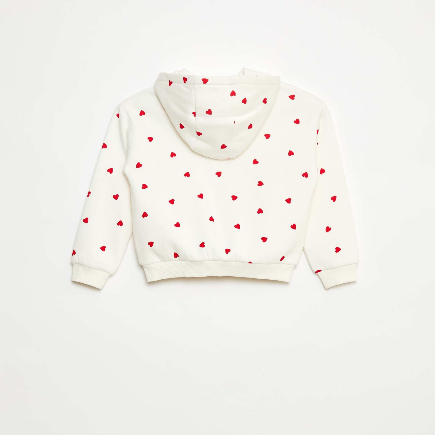Sweat zippé à capuche avec imprimé BLANC