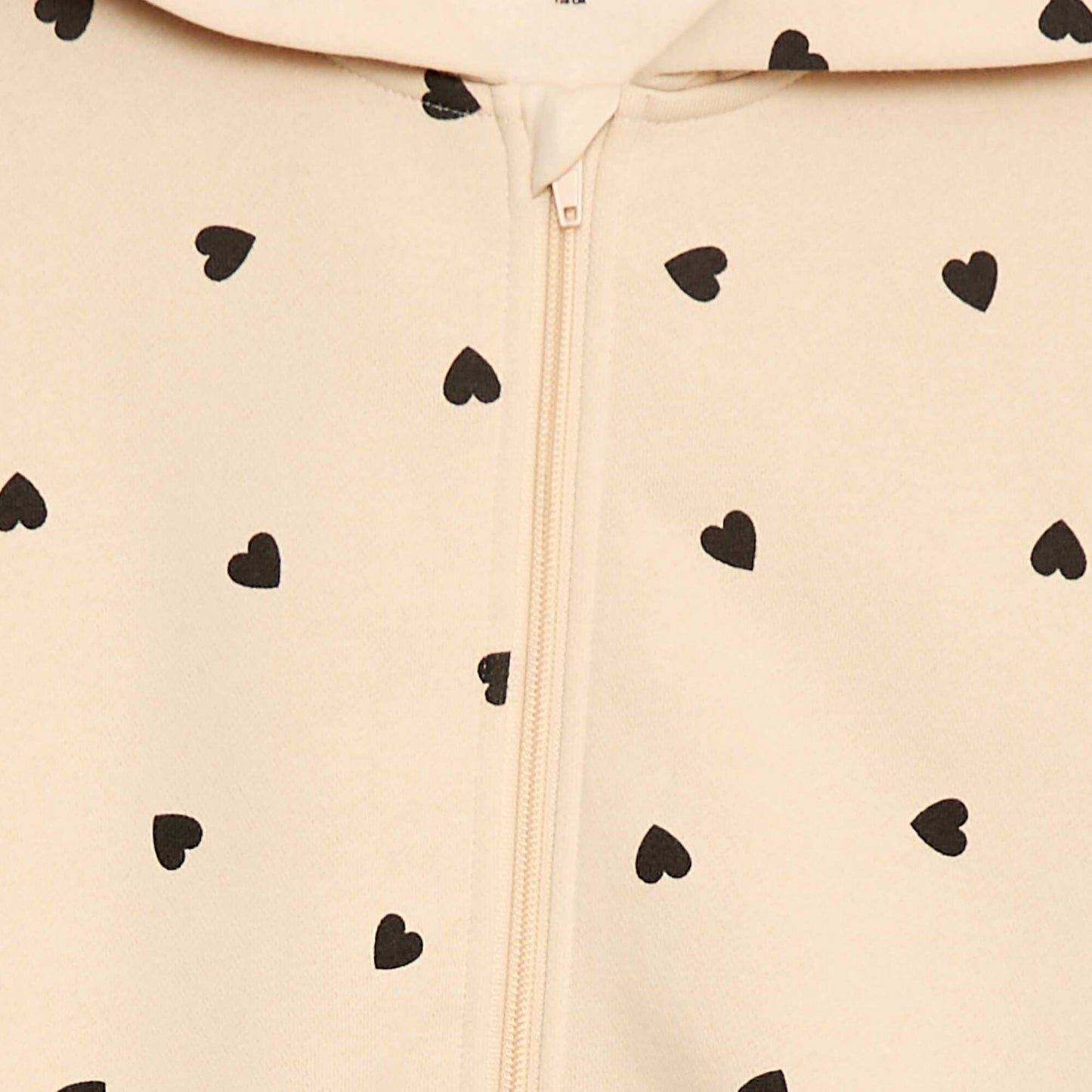 Sweat zippé à capuche avec imprimé BEIGE