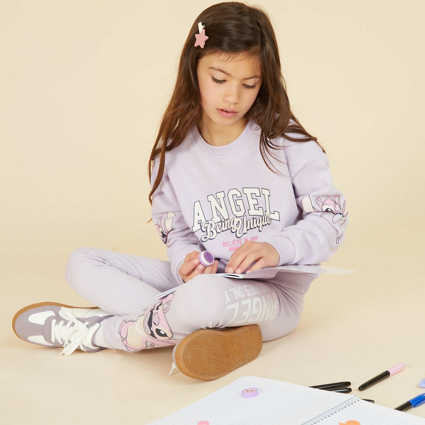 Sweat coupe courte 'Stitch' VIOLET