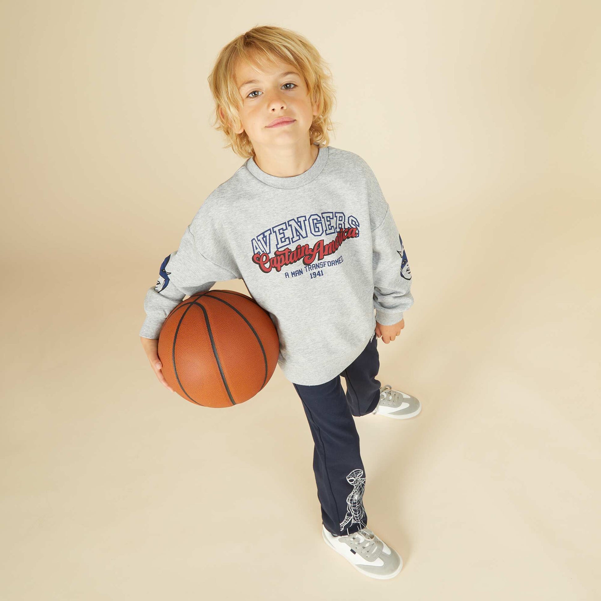 Sweat chiné 'Captain America' BEIGE