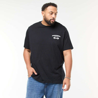 T-shirt imprimé à manches courtes et col rond NOIR