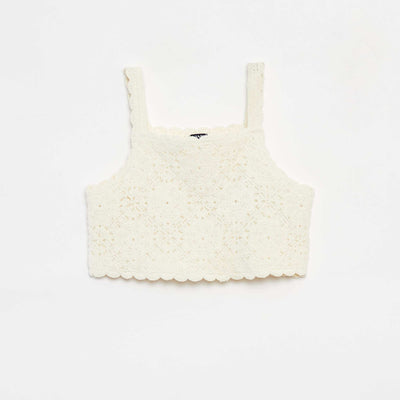 Débardeur en crochet BLANC