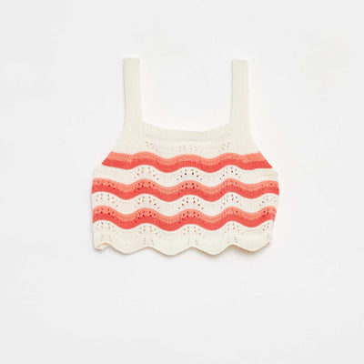 Débardeur en crochet avec motifs BEIGE