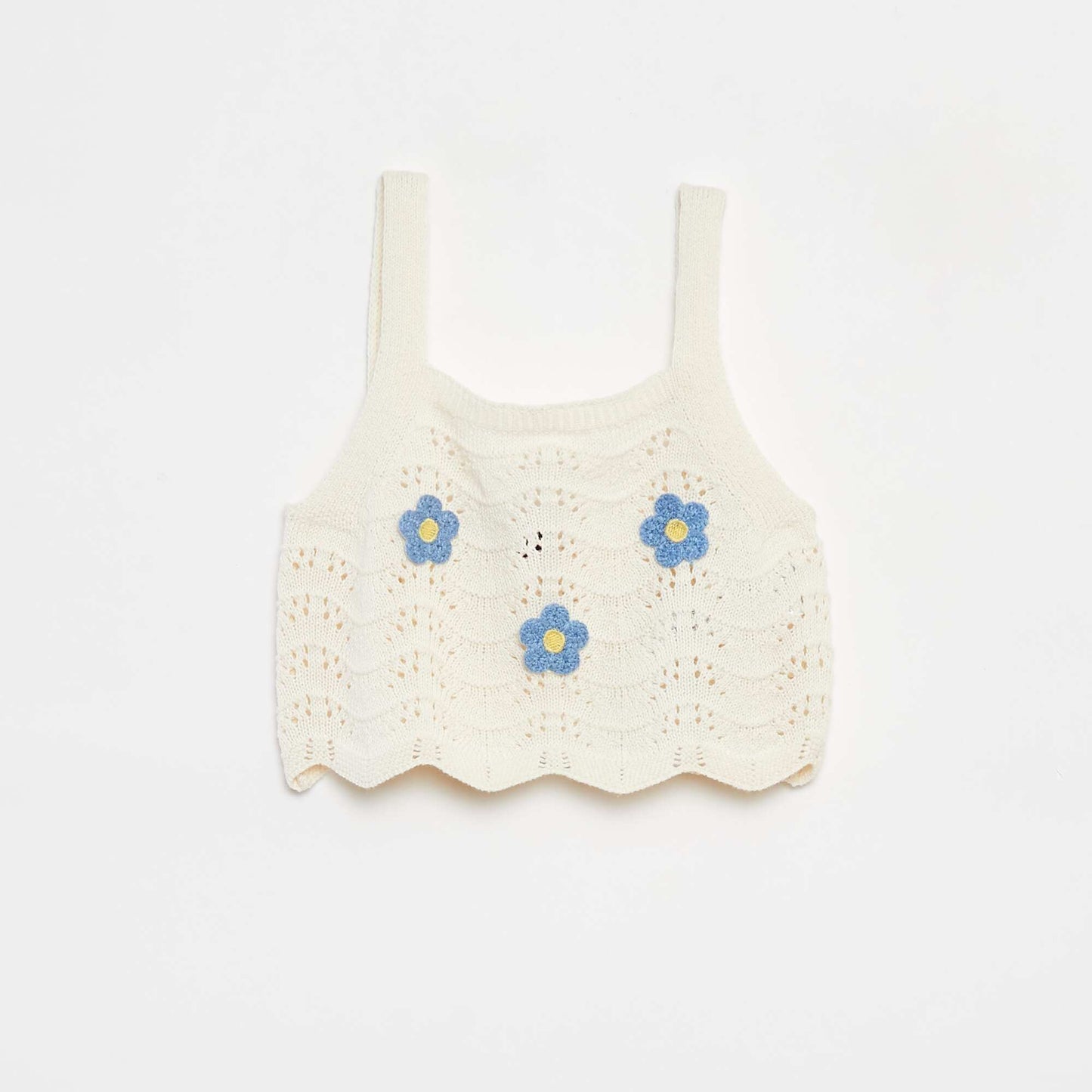 Débardeur en crochet avec motifs BLANC