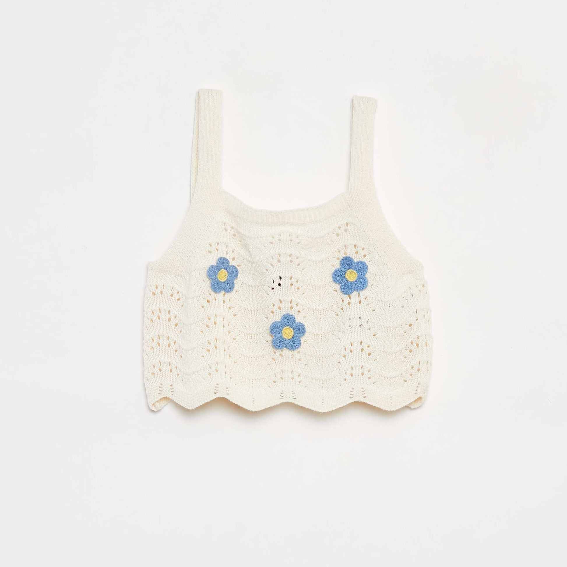 Débardeur en crochet avec motifs BLANC