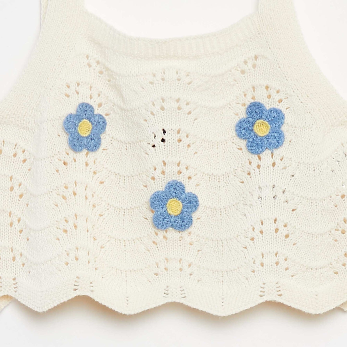 Débardeur en crochet avec motifs BLANC