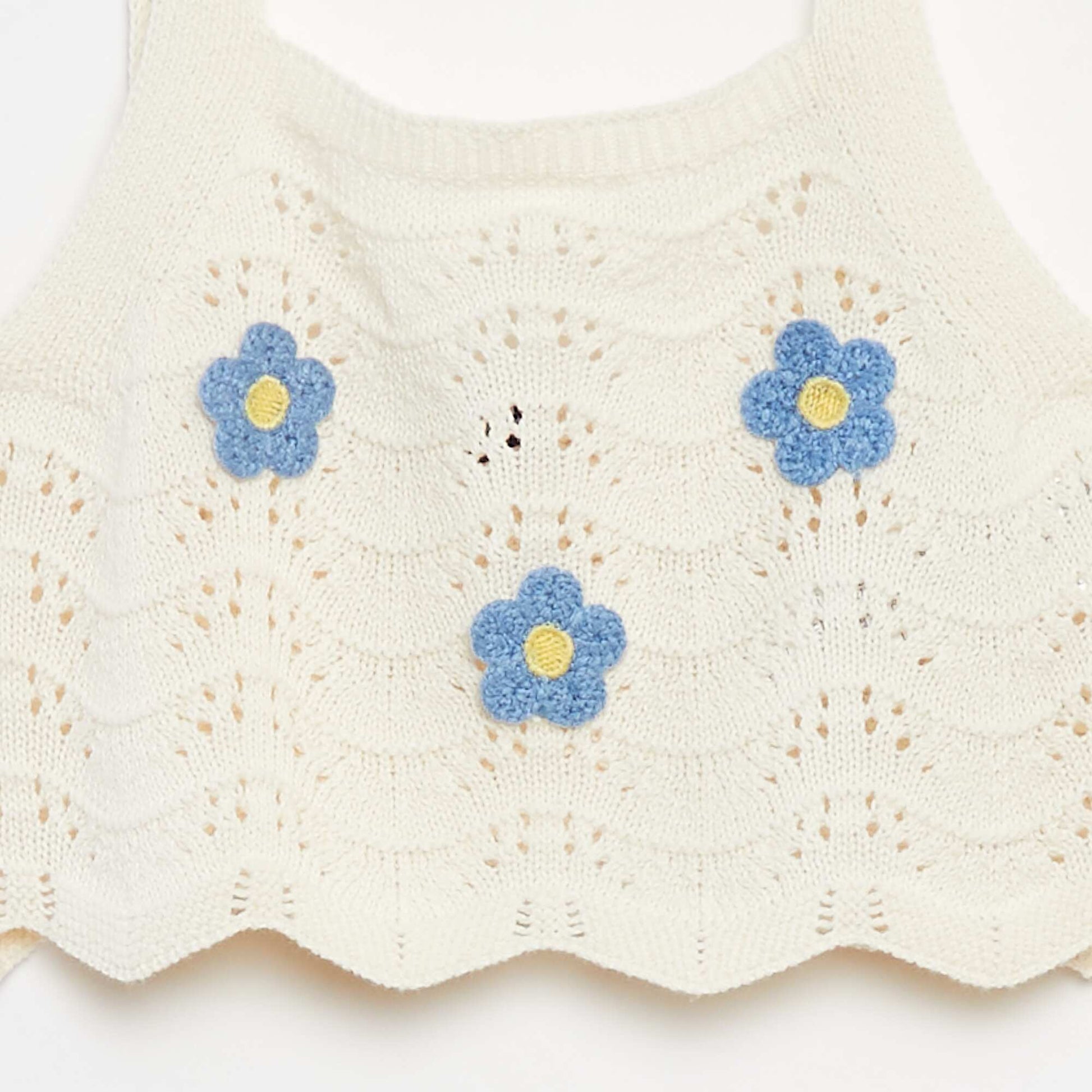 Débardeur en crochet avec motifs BLANC