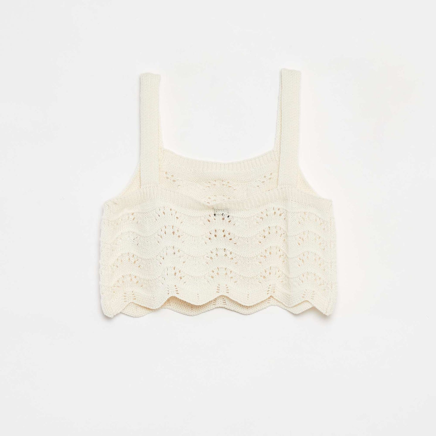 Débardeur en crochet avec motifs BLANC