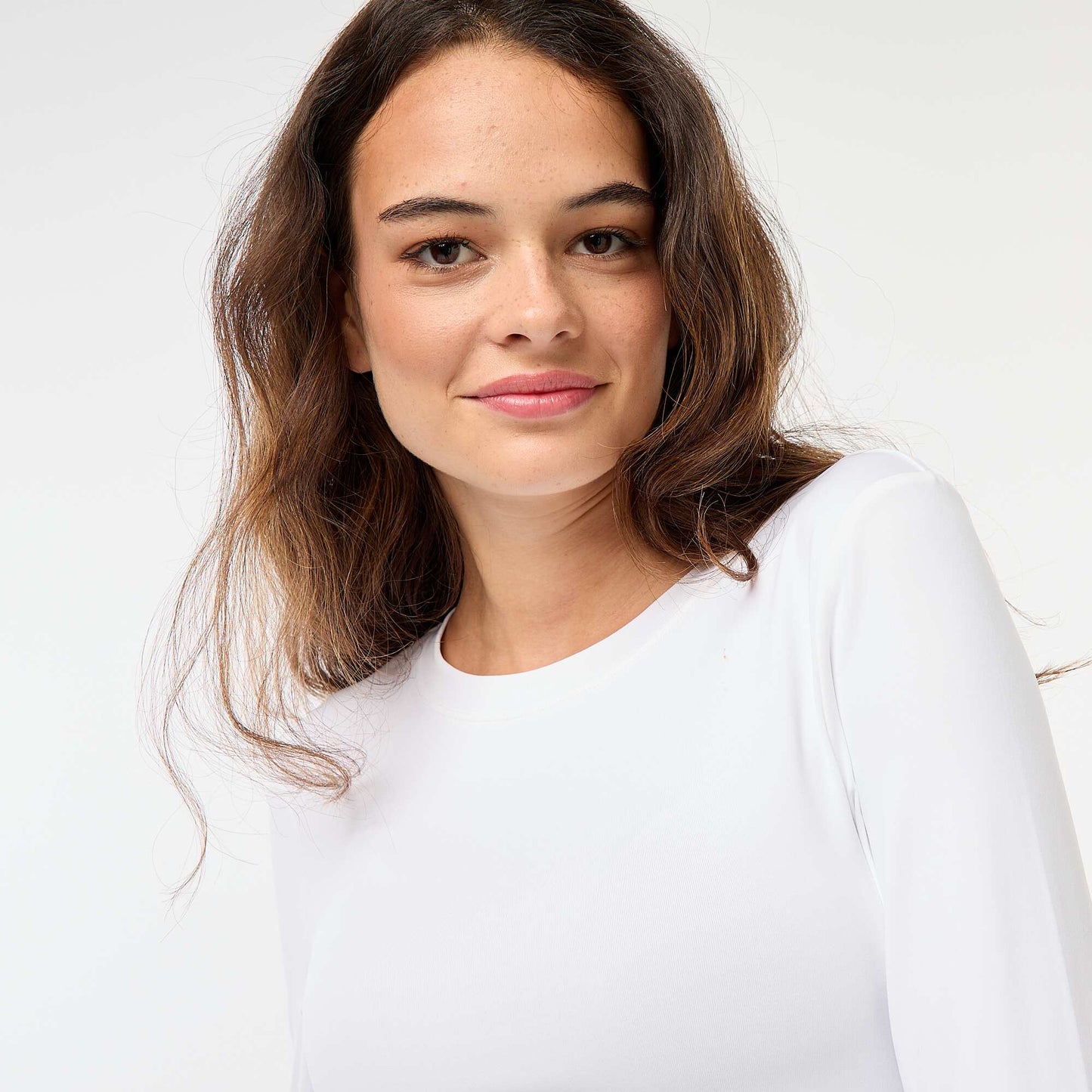 Tee-shirt cropped avec effet froissé BLANC