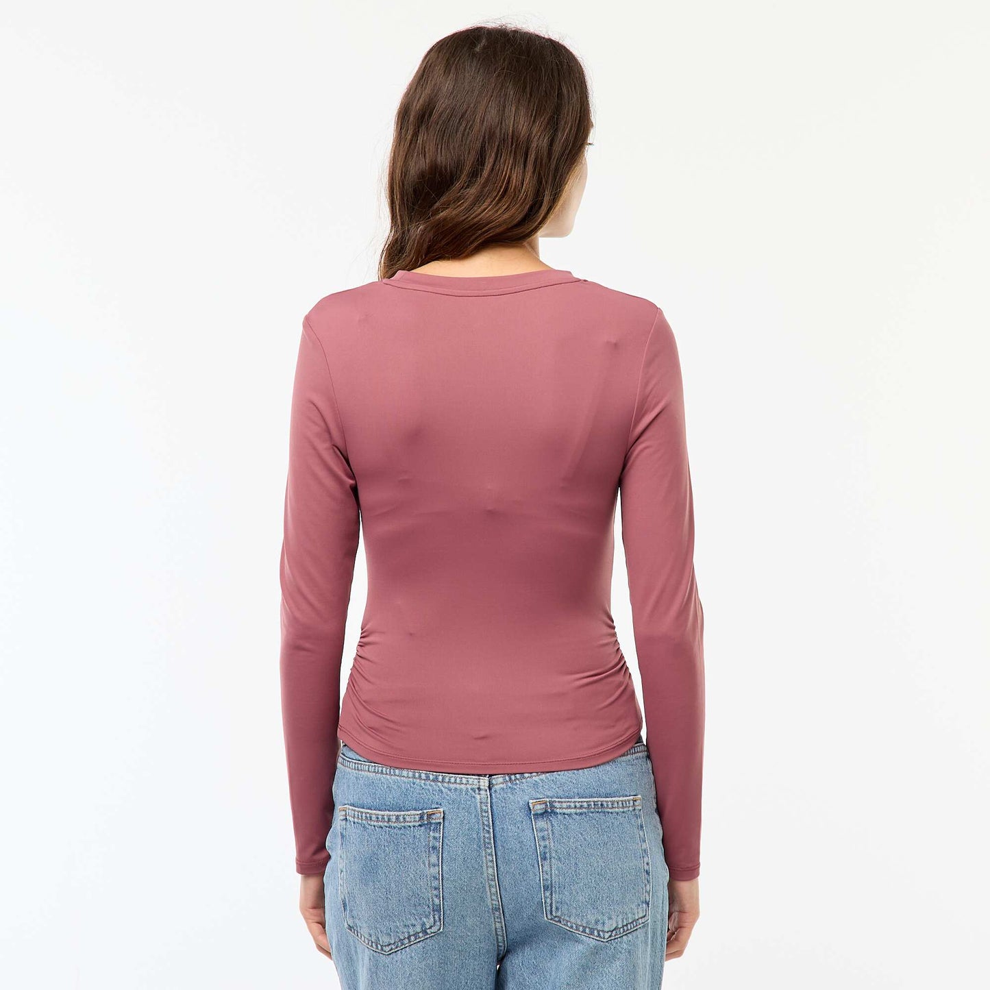 Tee-shirt cropped avec effet froissé ROSE