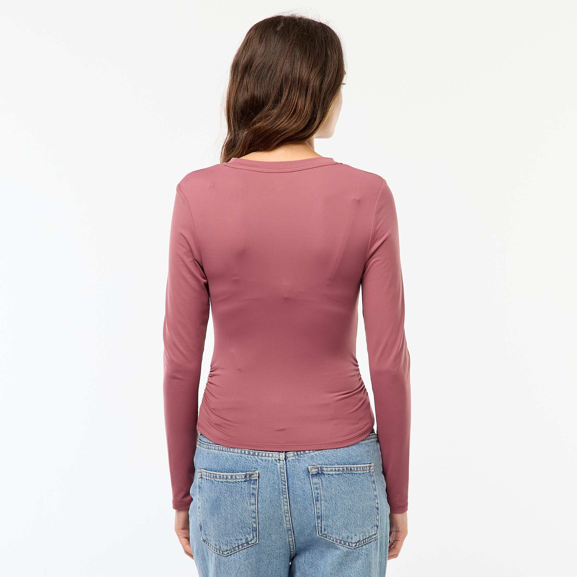Tee-shirt cropped avec effet froissé ROSE