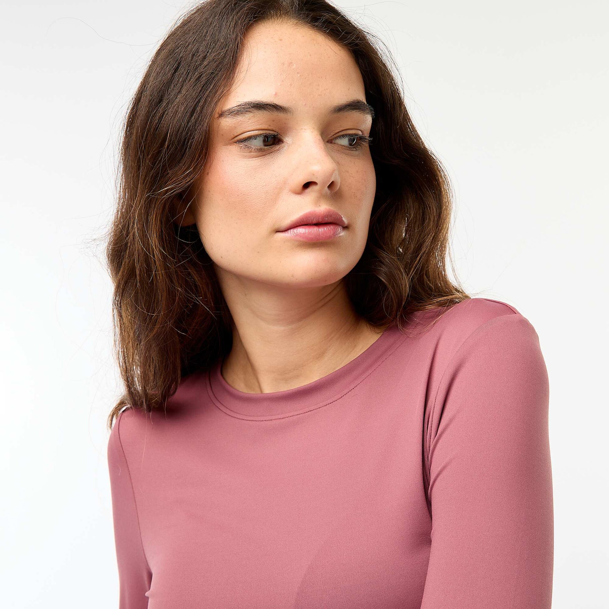 Tee-shirt cropped avec effet froissé ROSE