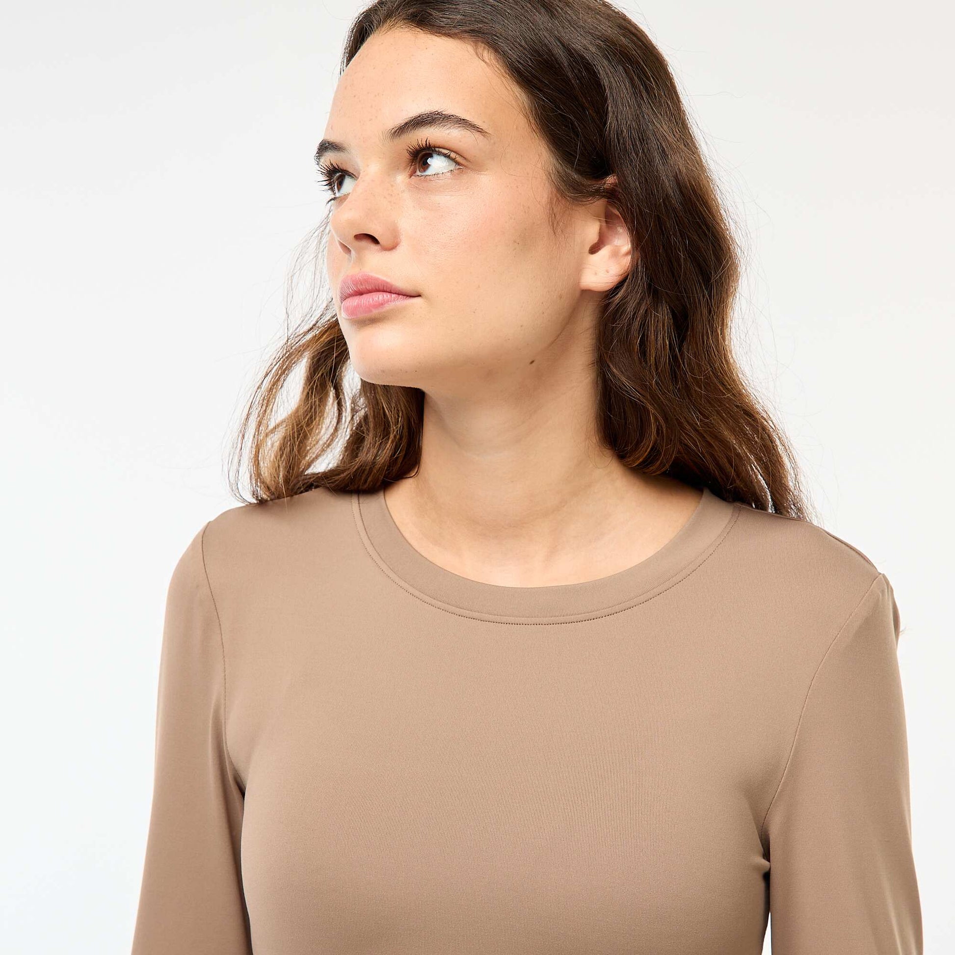 Tee-shirt cropped avec effet froissé GRIS