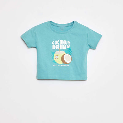 Tee-shirt imprimé estival BLEU
