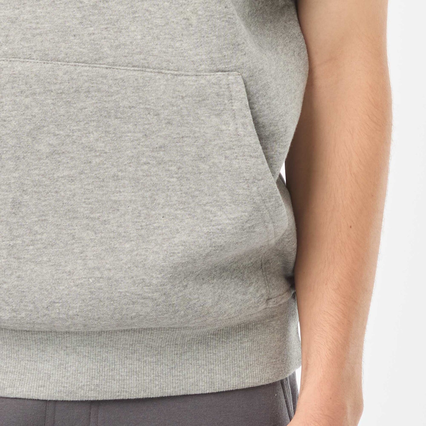 Sweat à capuche en molleton chaud sans manches GRIS