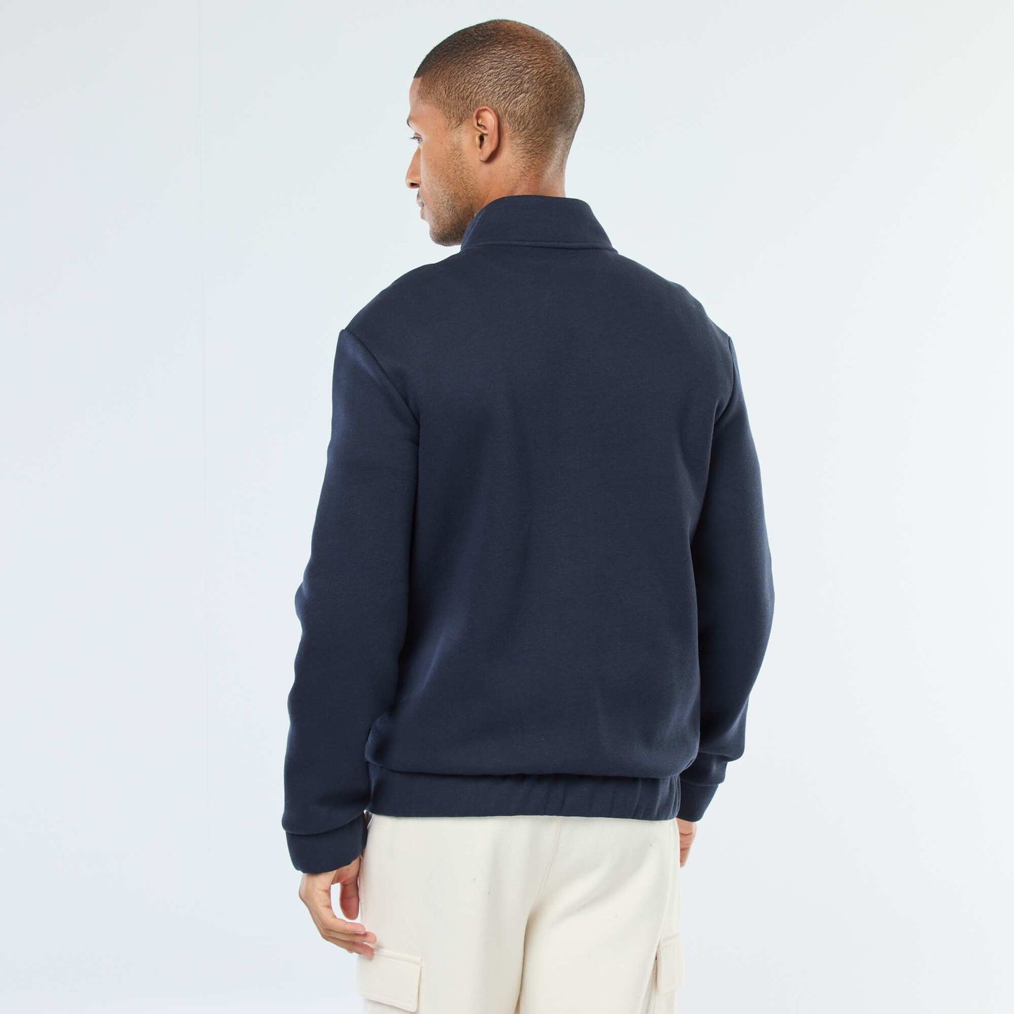 Sweat zippé à col montant BLEU