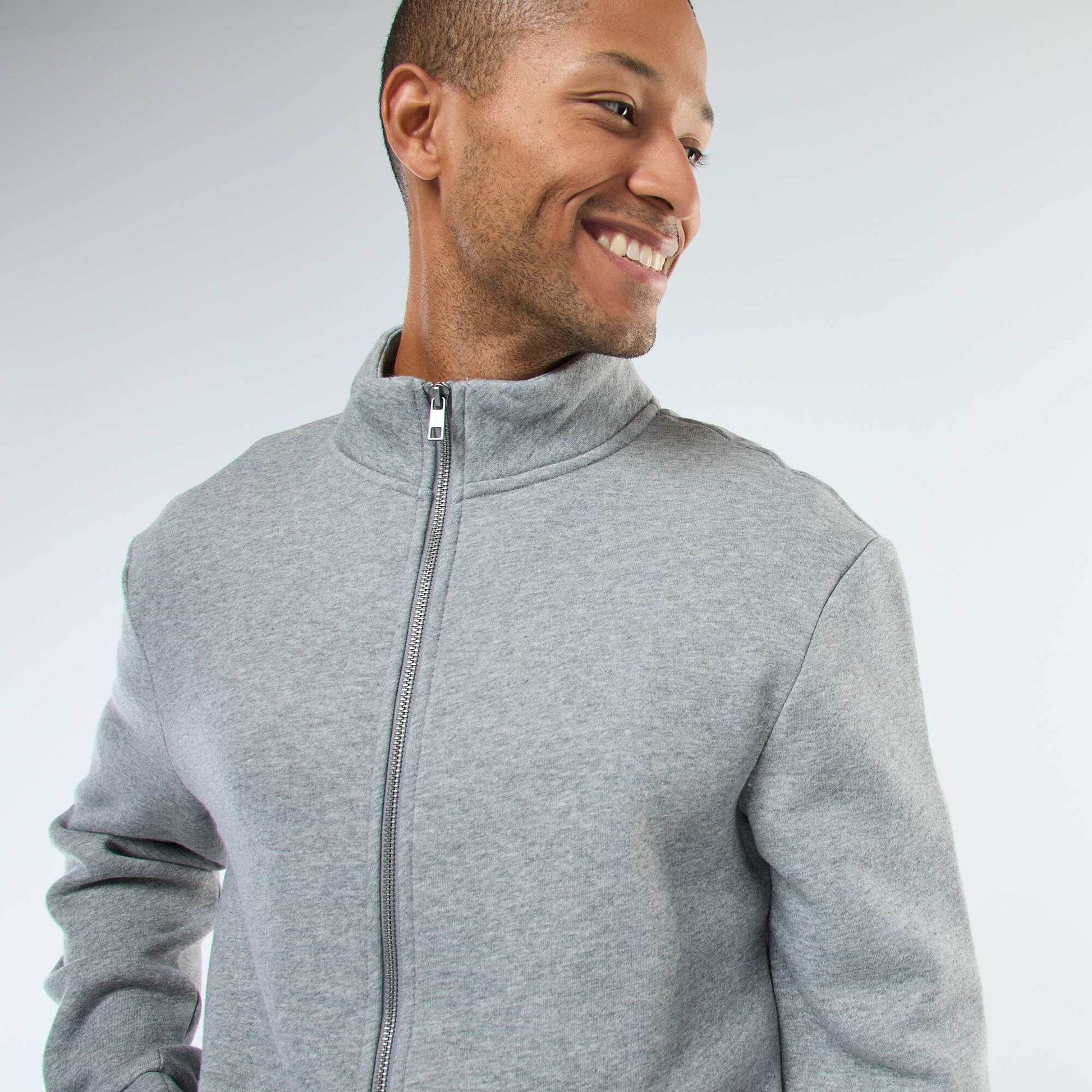 Sweat zippé à col montant GRIS