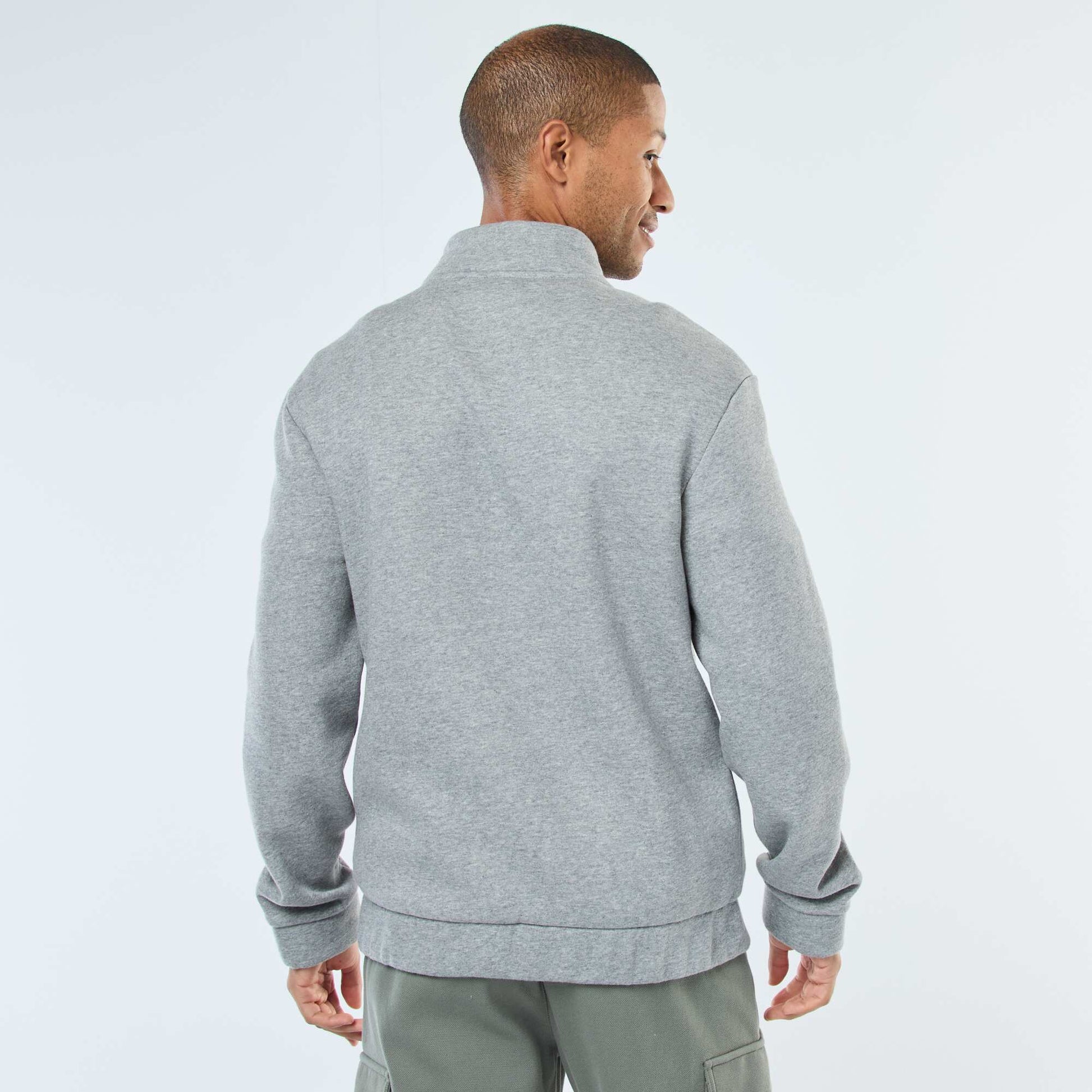 Sweat zippé à col montant GRIS