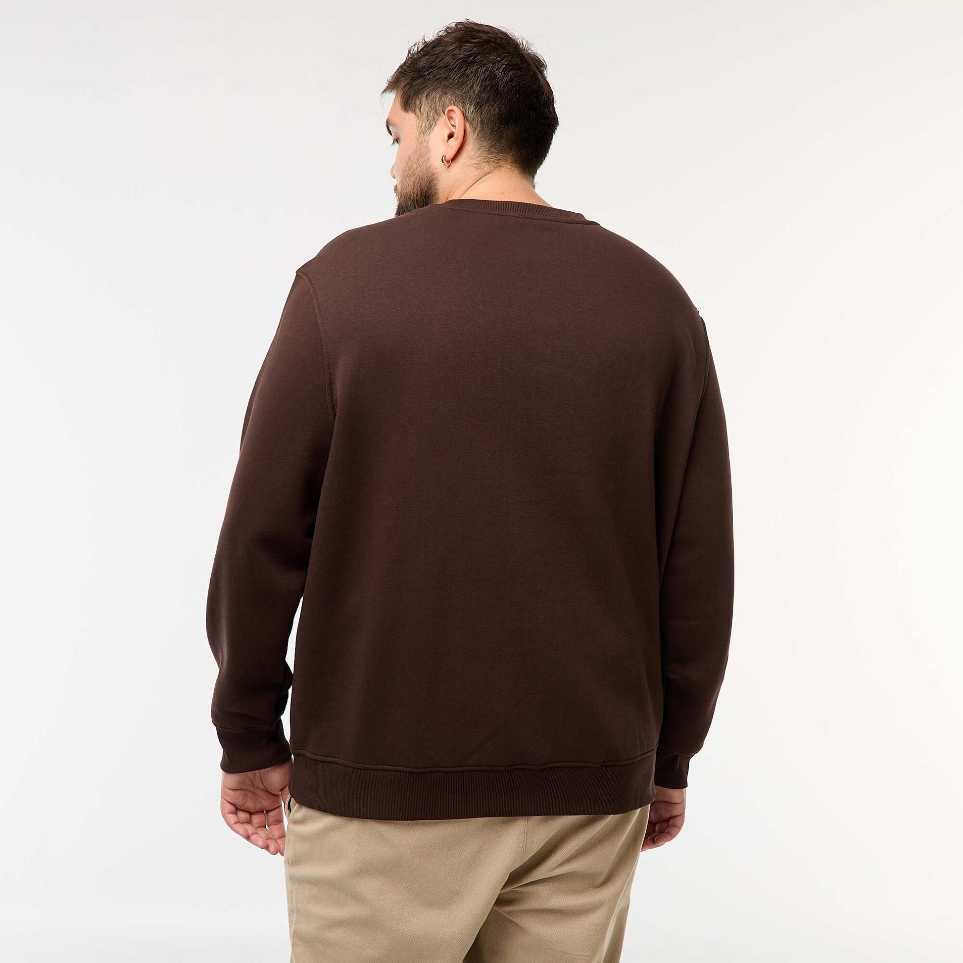 Sweat à col rond uni MARRON